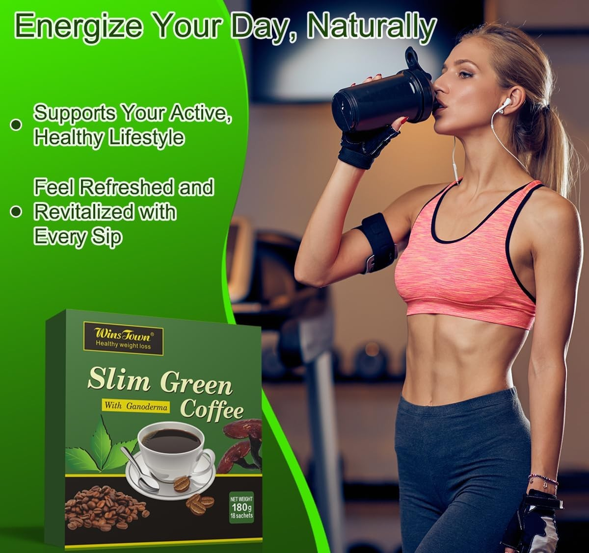 71DaYi4RUKL._AC_SL1200_ Café vert mince Wins Town au Ganoderma